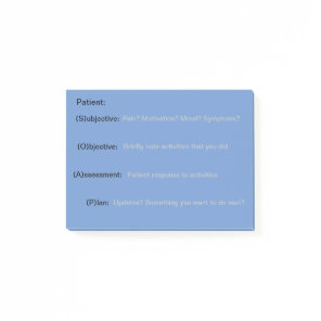 SOAP note post-its for therapy students