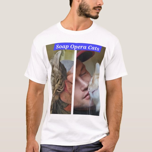 Soap Opera Cats Nudging For Kisses T-Shirt (Front)
