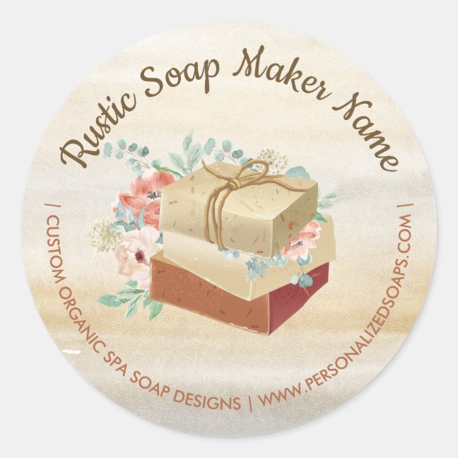 Soap Organic Spa circle Classic Round Sticker