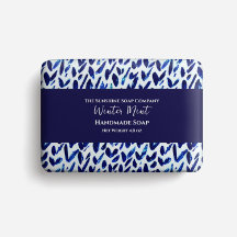 Soap Packaging Paper - abstract blue checks