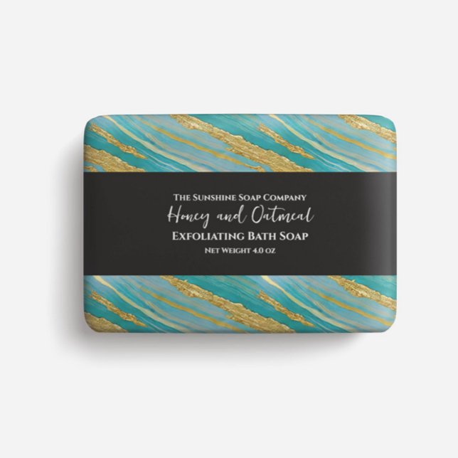 Soap Packaging Paper - turquoise and faux gold (Creator Uploaded)