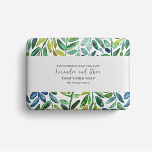 Soap Packaging Paper - watercolor green leaves