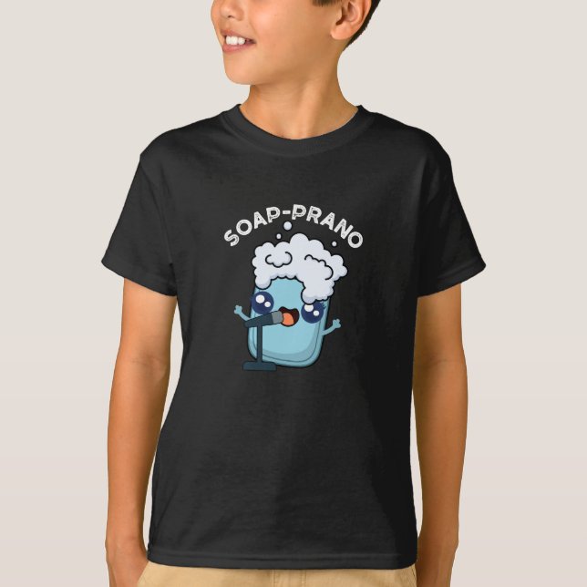 Soap-prano Funny Soprano Soap Pun Dark BG T-Shirt (Front)
