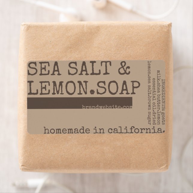 Soap Product Packaging Stylish Messy Rustic Font Label (Insitu)