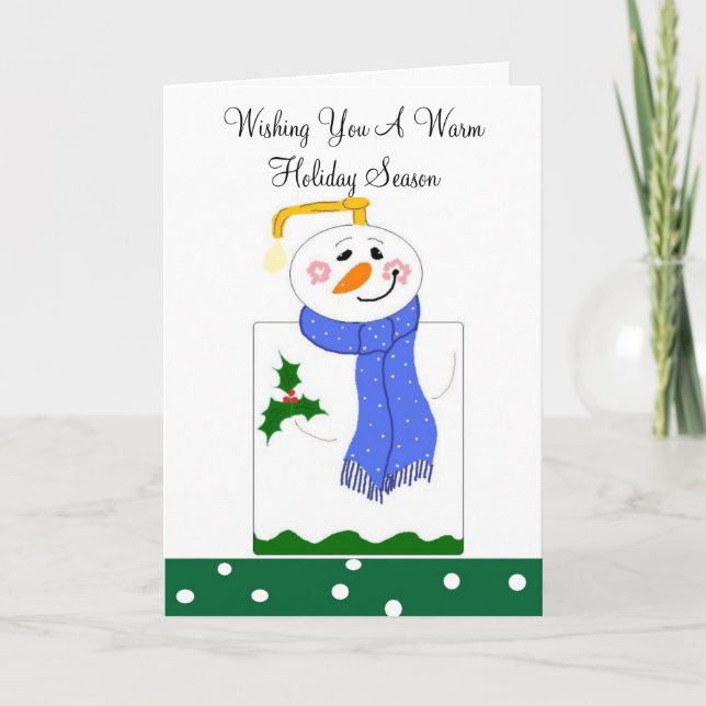 Soap Pump Snowman Holiday Card (Front)