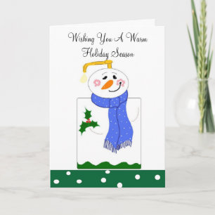 Soap Pump Snowman Holiday Card