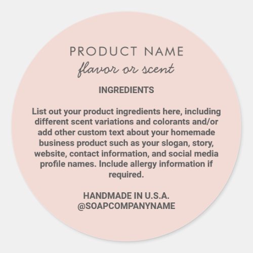 Soap Skincare Product Pink Gray Ingredient Label