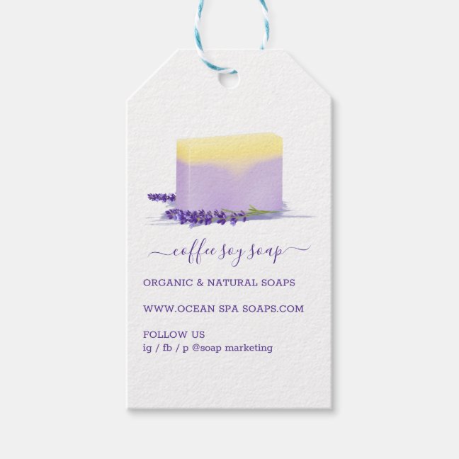 Soap Soy Natural Spa Cosmetics Lavender Aroma Gift Tags