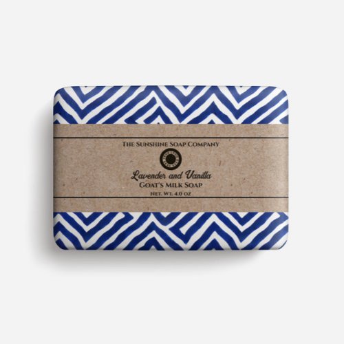 Soap Wrapping Paper _ blue and white geometric 