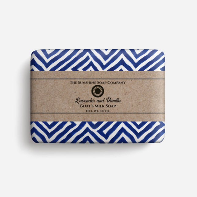 Soap Wrapping Paper - blue and white geometric  (Creator Uploaded)