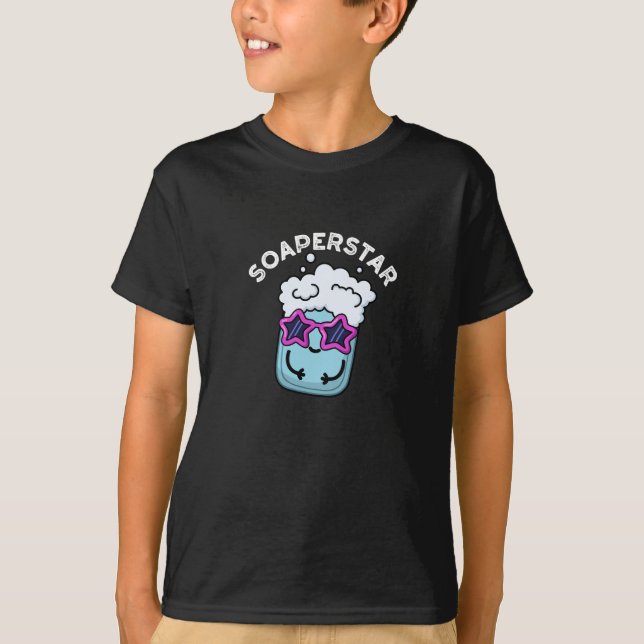 Soaperstar Funny Soap Pun Dark BG T-Shirt (Front)
