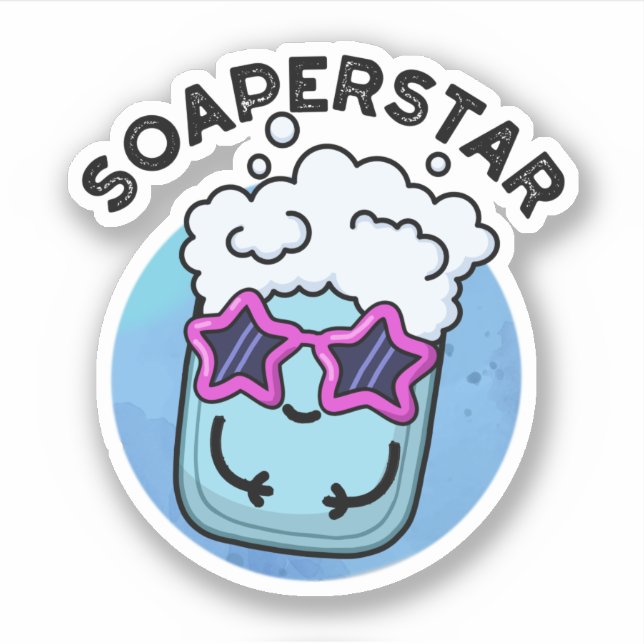 Soaperstar Funny Superstar Soap Pun Sticker (Front)