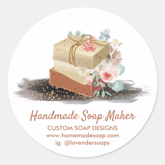 Soaps Homemade Organic Natural Spa Classic Round Sticker