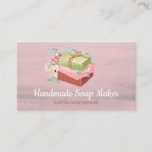 Soaps packaging with flowers and bow business card