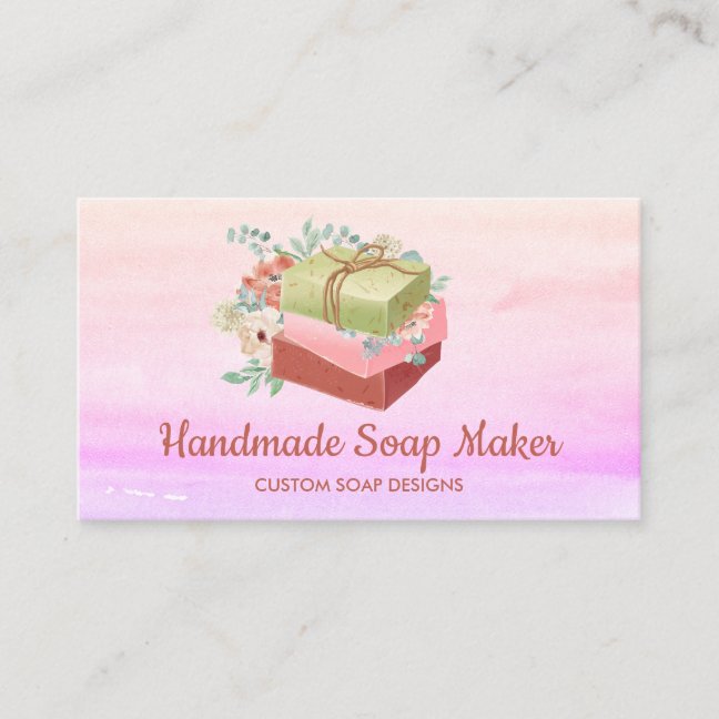 Soaps packaging with flowers and bow business card