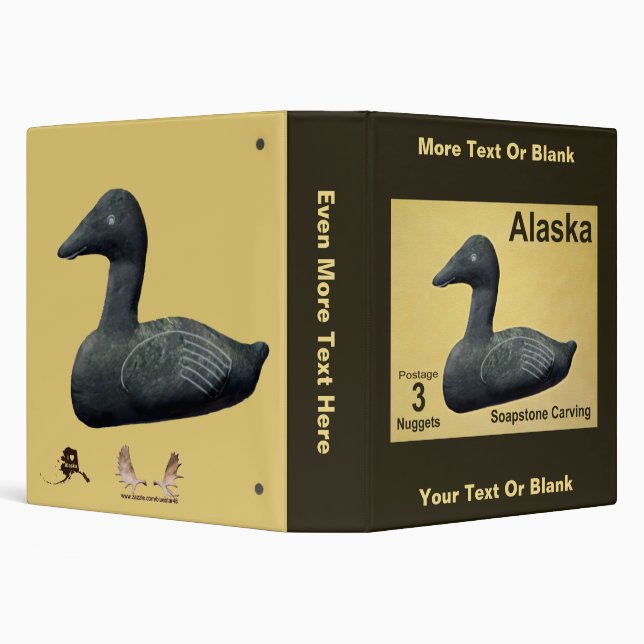 Soapstone Eider - Alaska Postage 3 Ring Binder (Background)