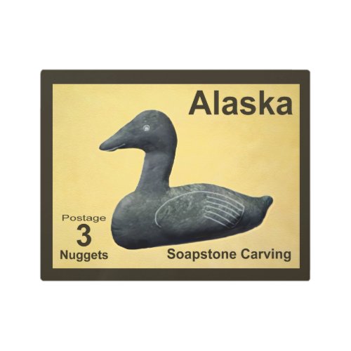 Soapstone Eider Duck _ Alaska Postage Metal Print