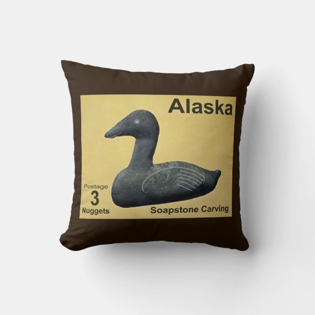 Soapstone Eider Duck Throw Pillow (Front)