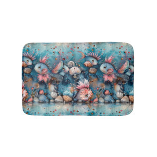 Soapy sea funny fish inhabitants bath mat