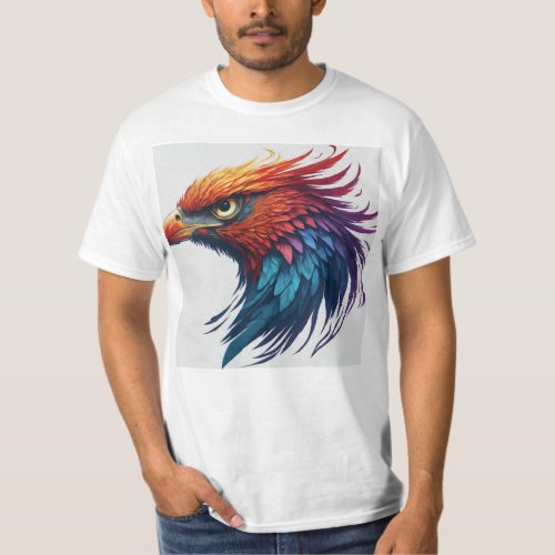 Soar Free A Multicolored Bird Takes Flight White T_Shirt