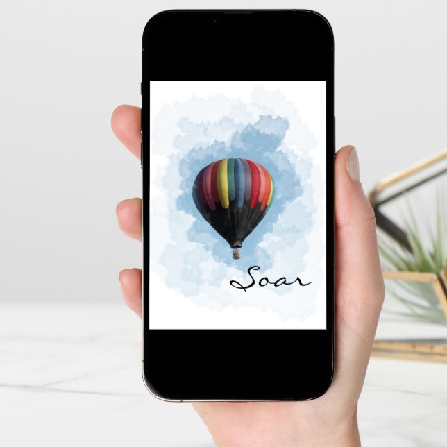 Soar Graduation Hot Air Balloon Card (Front Digital)