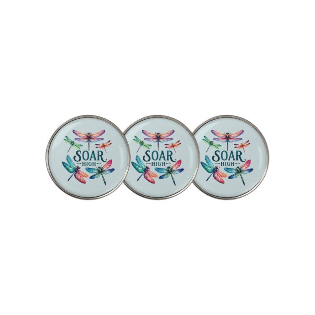 Soar High - Artistic Dragonfly Golf Ball Marker (3 Up)