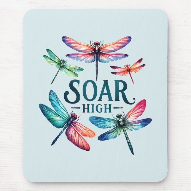 Soar High - Artistic Dragonfly Mouse Pad (Front)
