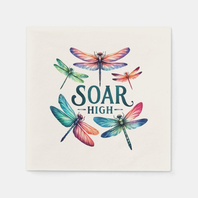 Soar High - Artistic Dragonfly Napkins (Front)