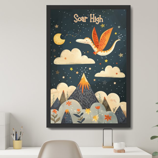 Soar High Dinosaur Kids/ Nursery Wall Art (Home Office)