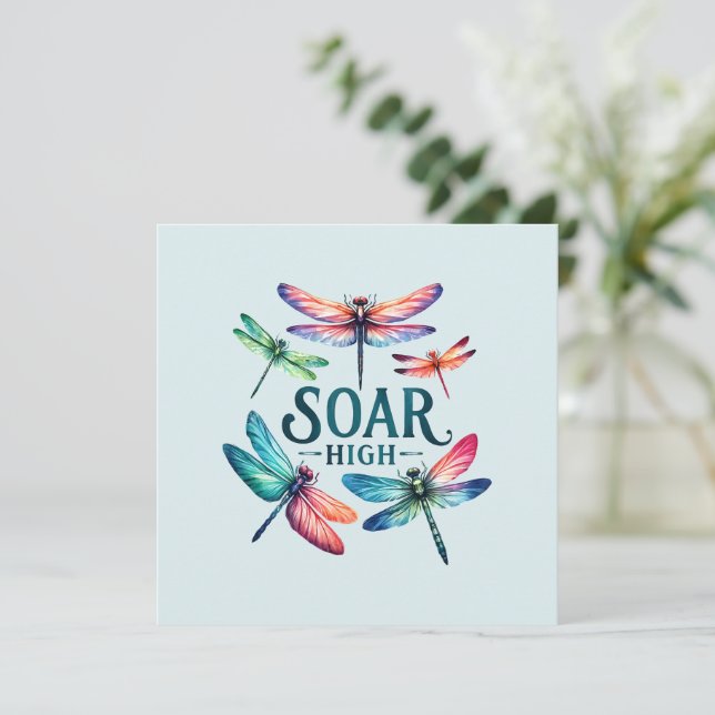Soar High - Dragonfly Colorful Inspirational (Standing Front)
