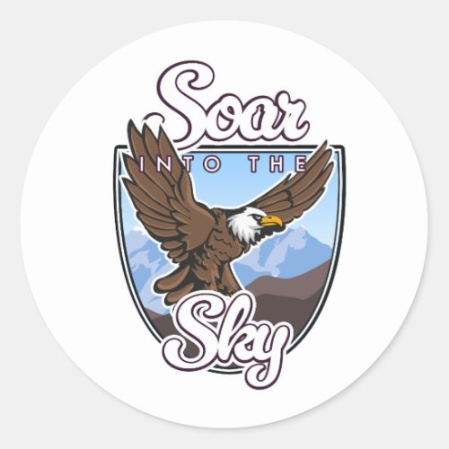 Soar into the Sky logo Classic Round Sticker