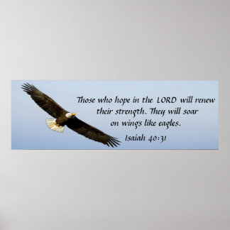 Soar like an eagle bible verse Isaiah 40:31 poster