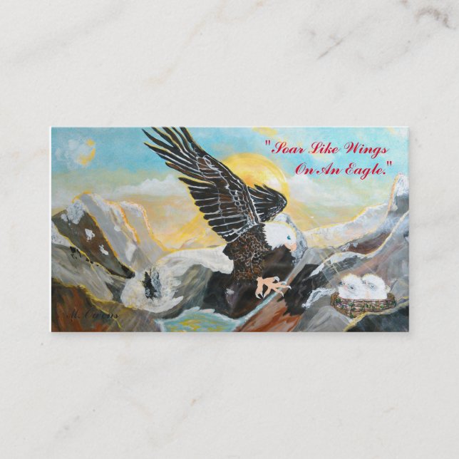 "Soar Like Wings Of An Eagle." Business Cards (Front)