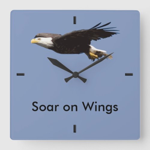 Soar on Wings Eagle In Flight Square Wall Clock