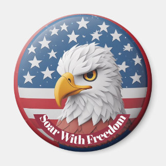 Soar with Freedom Majestic Eagle Stars & Stripes Magnet