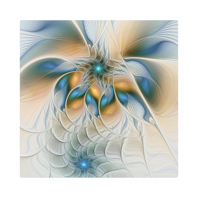 Soaring, Abstract Fantasy Fractal Art With Blue (Front)