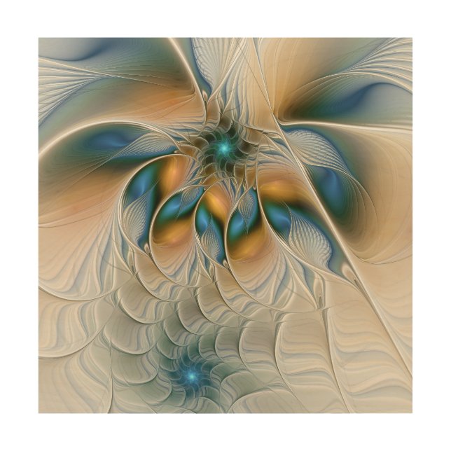 Soaring, Abstract Fantasy Fractal Art With Blue (Front)
