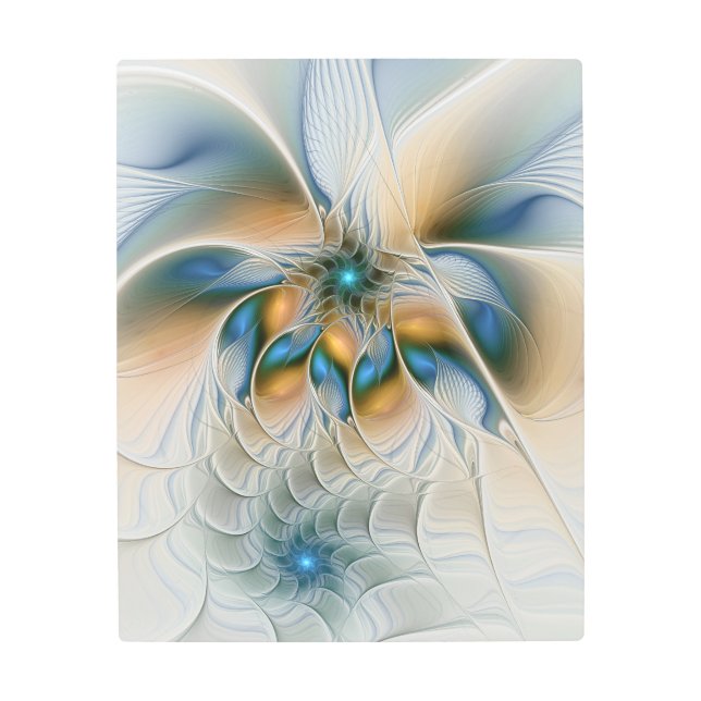 Soaring, Abstract Fantasy Fractal Art With Blue (Front)