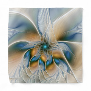 Soaring, Abstract Fantasy Fractal Art With Blue Bandana