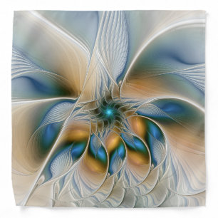 Soaring, Abstract Fantasy Fractal Art With Blue Bandana