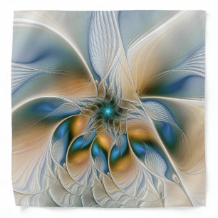 Soaring, Abstract Fantasy Fractal Art With Blue Bandana