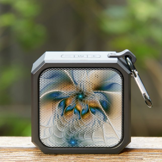 Soaring, Abstract Fantasy Fractal Art With Blue Bluetooth Speaker (Insitu(Outdoor))
