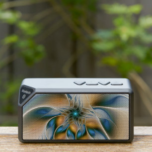 Soaring, Abstract Fantasy Fractal Art With Blue Bluetooth Speaker