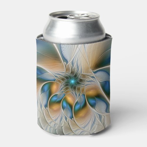 Soaring Abstract Fantasy Fractal Art With Blue Can Cooler