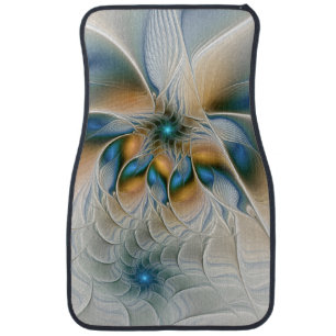 Soaring, Abstract Fantasy Fractal Art With Blue Car Floor Mat