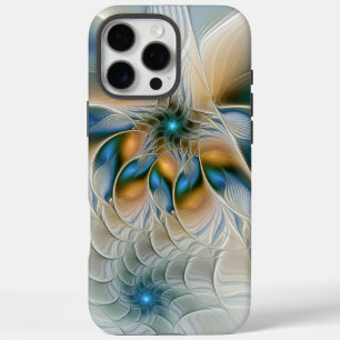 Soaring, Abstract Fantasy Fractal Art With Blue iPhone 16 Pro Max Case