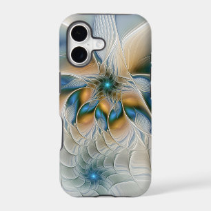 Soaring, Abstract Fantasy Fractal Art With Blue iPhone 17 Case