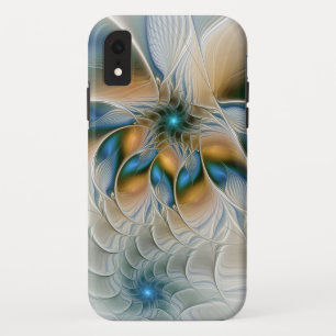 Soaring, Abstract Fantasy Fractal Art With Blue iPhone XR Case