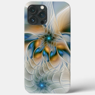 Soaring, Abstract Fantasy Fractal Art With Blue iPhone 13 Pro Max Case