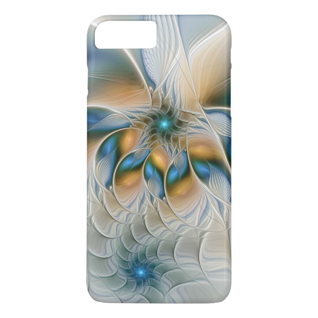 Soaring, Abstract Fantasy Fractal Art With Blue Case-Mate iPhone Case (Back)